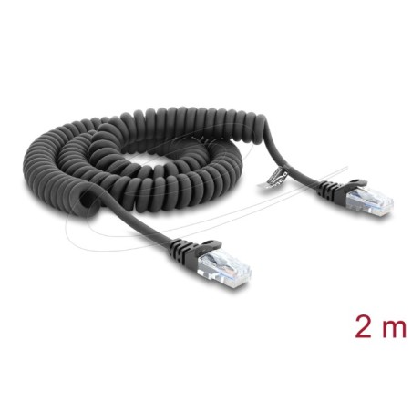 Delock - Sítový kabel - RJ-50 (M) do RJ-50 (M) - 2 m - 5 mm - UTP - CAT 5e - svinutý, provedení bez hrbolku - cerná