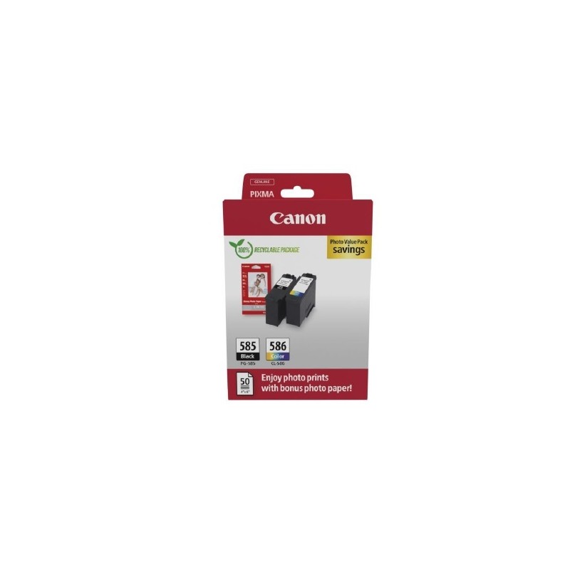 Canon Cartridge PG-585/CL-586 černá/barevná + Canon PAPÍR GP-501 4X6 50