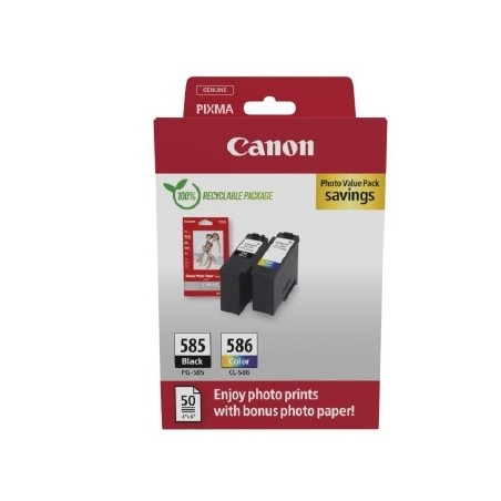 Canon Cartridge PG-585/CL-586 černá/barevná + Canon PAPÍR GP-501 4X6 50
