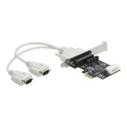 Delock - Sériový adaptér - PCIe 2.0 nízký profil - RS-232 x 2 - černá 89909