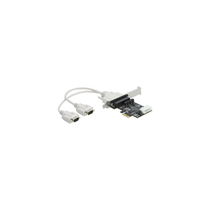 Delock - Sériový adaptér - PCIe 2.0 nízký profil - RS-232 x 2 - černá 89909