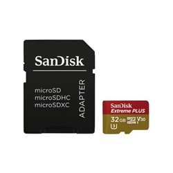 SanDisk MicroSDHC karta 32GB Extreme PLUS (R100/W90MB/s, UHS-I V30, Rescue Pro Deluxe) + adaptér