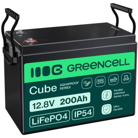 Green Cell CUBE LiFePO4 battery 200Ah 12.8V 2560Wh Solární baterie pro karavan, solární panely, food truck.nezávislý energetický