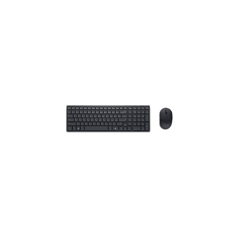 Dell Pro Compact Silent KM555 - Klávesnice a sada myši - bezdrátový - 2.4 GHz, Bluetooth 5.1 - QWERTY - ukrajinská - s 3 years