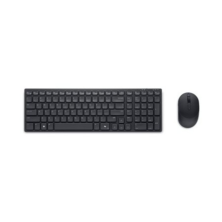 Dell Pro Compact Silent KM555 - Klávesnice a sada myši - bezdrátový - 2.4 GHz, Bluetooth 5.1 - QWERTY - ukrajinská - s 3 years