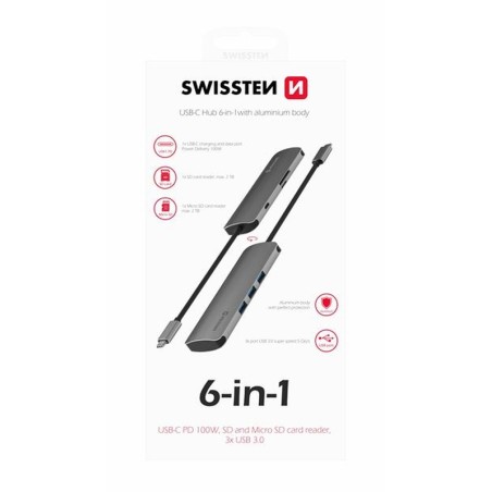 SW USB-C HUB 6-IN-1 - HLINÍK