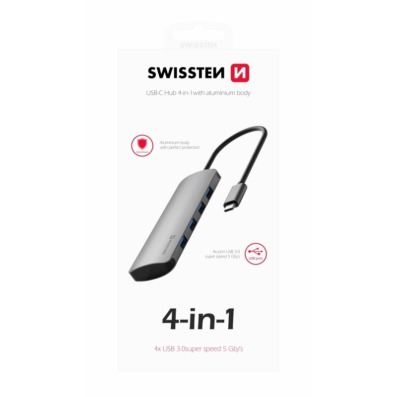 SW USB-C HUB 4-IN-1 (4x USB 3.0) - HLINÍK