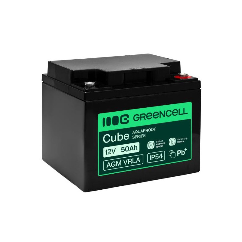 Greencell AGM VRLA 12V 50Ah maintenance-free baterie pro UPS, (197x166x170mm)