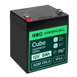 Greencell AGM VRLA 12V 5Ah maintenance-free baterie pro cash registers, kamery (91x70x102mm)
