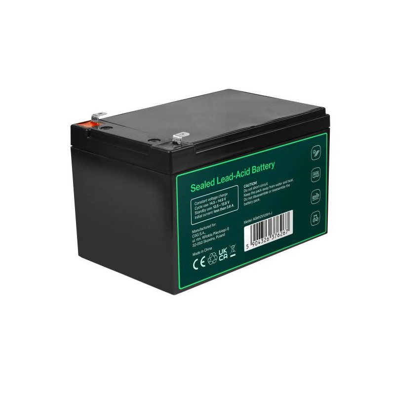 Greencell AGM VRLA 12V 12Ah maintenance-free baterie pro cash registers, kamery (152x99x100mm)