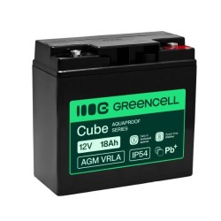 Greencell AGM VRLA 12V 18Ah maintenance-free baterie pro cash registers, kamery (181x77x167mm)