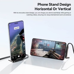 PremiumCord Kabel USB-C se stojánkem, 240W 480Mbps černý bavlněný oplet, 1,5m