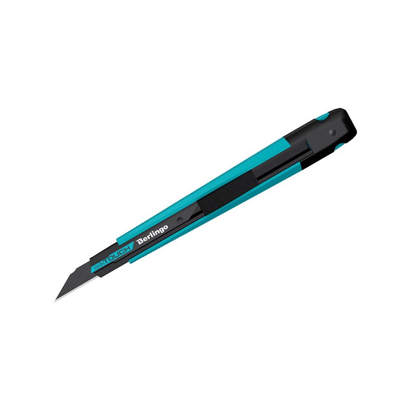Odlamovací nůž SilkTouch ergonomický, modrý, 9mm, 1ks, Berlingo