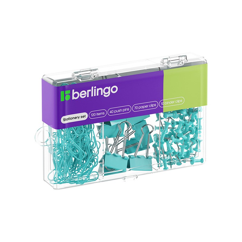 Sada kancelářských potřeb modrá, 1ks, Berlingo, 120 ks v balení