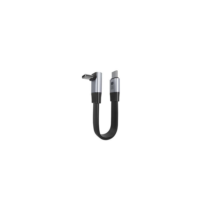 PremiumCord Plochý USB4™ Version2.0 80Gbps 8K@60Hz 240W Thunderbolt 5 zahnutý kabel 13cm ku4fa3