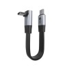 PremiumCord Plochý USB4™ Version2.0 80Gbps 8K@60Hz 240W Thunderbolt 5 zahnutý kabel 13cm ku4fa3