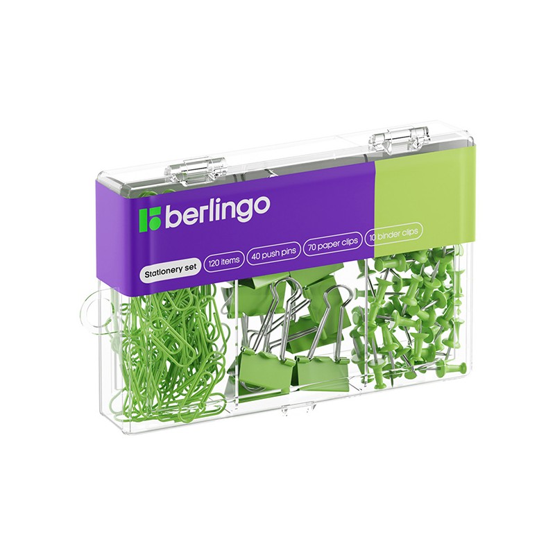 Sada kancelářských potřeb zelená, 1ks, Berlingo, 120 ks v balení