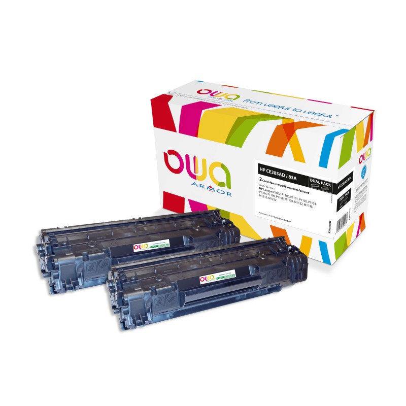 OWA Armor toner pro HP LJ P1002,1100,1102,1103,1104,1106,1108,M1130,1132,1136,1210,1212 2x1600 stran, CE285AD, black