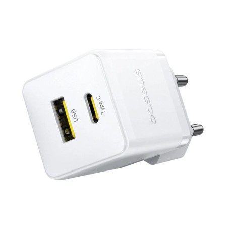 Baseus Rychlonabíječka do sítě Palm 30W 1xUSB-A 1xUSB-C PD QC 3.0 bílá
