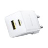 Baseus Rychlonabíječka do sítě Palm 30W 1xUSB-A 1xUSB-C PD QC 3.0 bílá