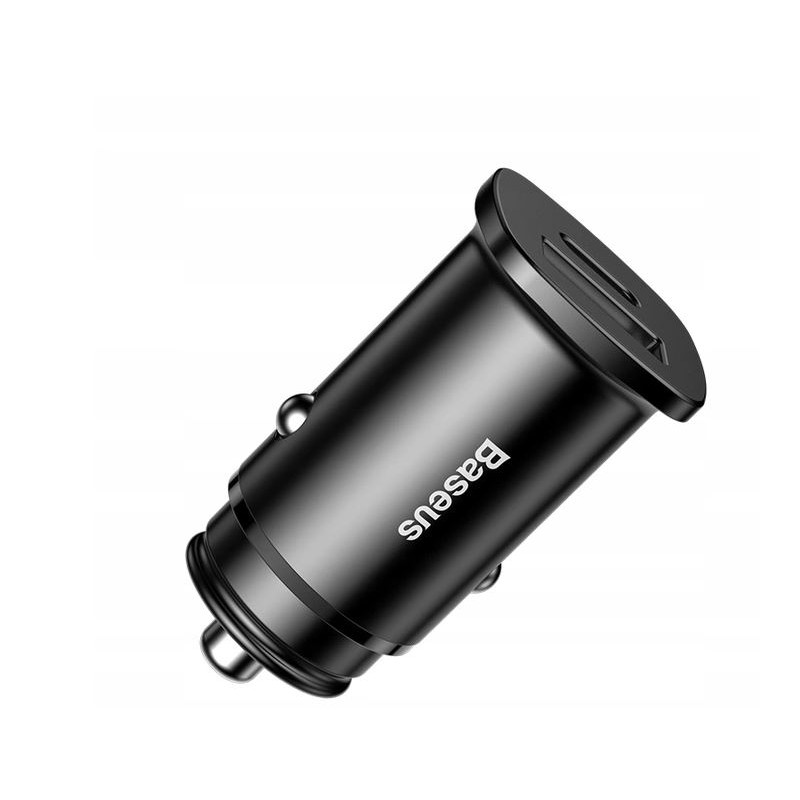 Baseus Rychlonabíječka do auta USB/USB-C QC 30W černá