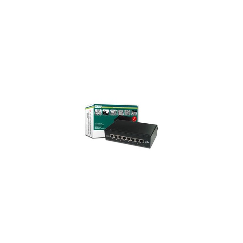Digitus CAT 5e Desktop Patch Panel, 8 portů 8x RJ45 plně stíněné konektory
