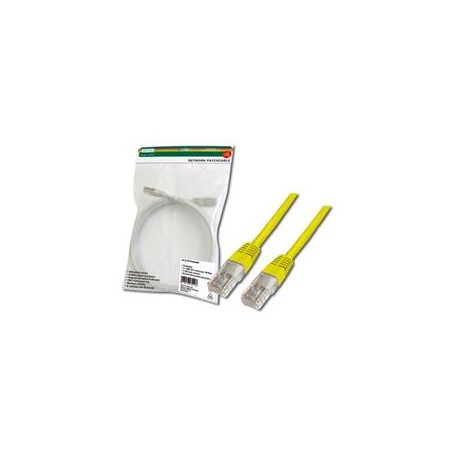 Digitus Patch Cable, UTP, CAT 5e, AWG 26/7, měď, žlutý, 1m