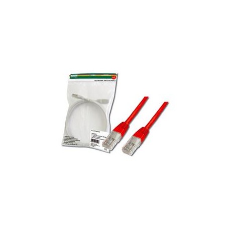 Digitus Patch Cable, UTP, CAT 5e, AWG 26/7, měď, červený 3m