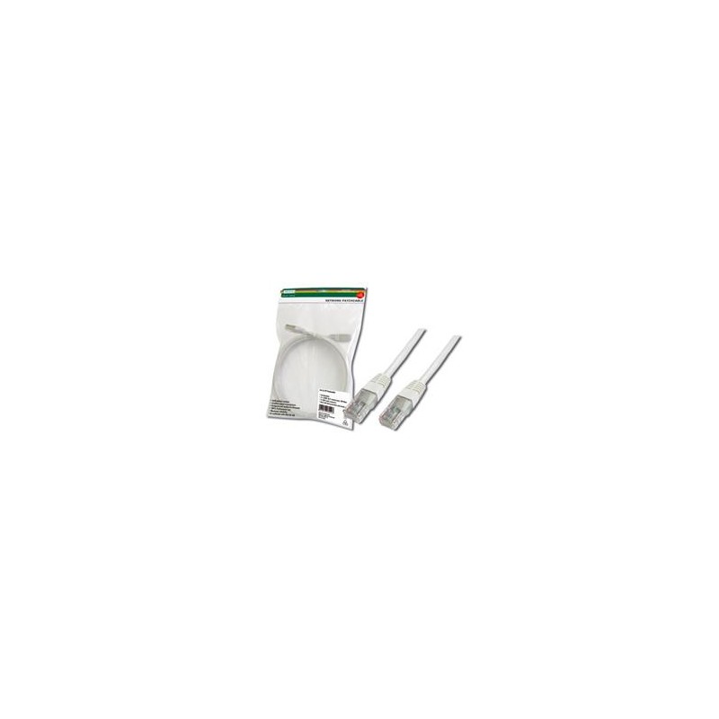 Digitus Patch Cable, UTP, CAT 5e, AWG 26/7, měď, bílý 1m