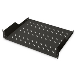 Digitus 19" pevná police 2U,větraná, černá 20kg 483x370x88mm