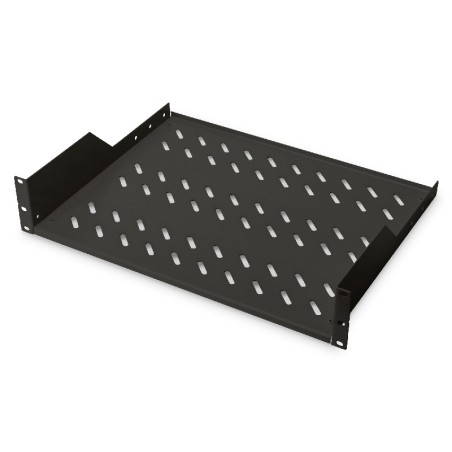 Digitus 19" pevná police 2U,větraná, černá 20kg 483x370x88mm