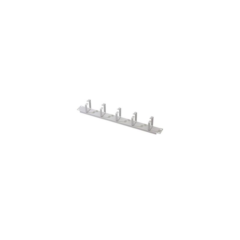 DIGITUS 1U panel pro správu kabelů 5x kabelové kroužky 40x60 mm, barva šedá (RAL 7035)