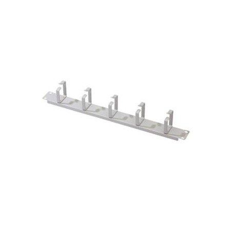DIGITUS 1U panel pro správu kabelů 5x kabelové kroužky 40x60 mm, barva šedá (RAL 7035)