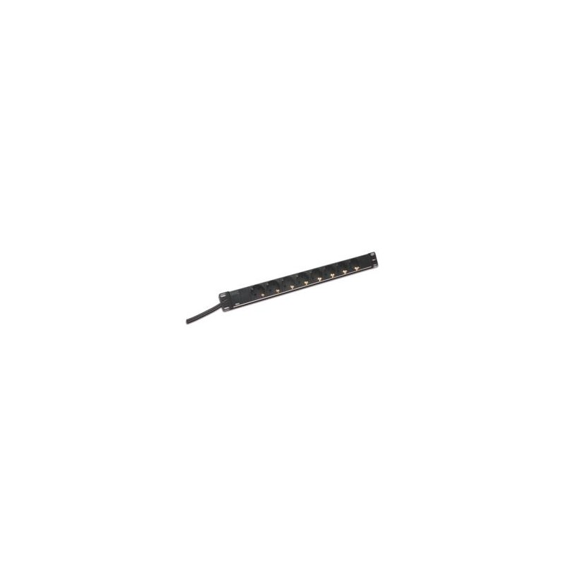 DIGITUS 1U Hliníkový PDU, stojanový, 8x bezpečnostní zásuvka 16A, 4000 W, 250 VAC 50/60 Hz,