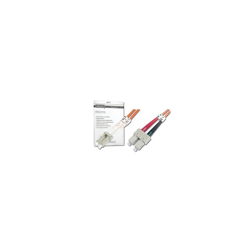 DIGITUS Fiber Optic Patch Cord, LC to SC, Multimode 62.5/125 µ, Duplex Length 1m OM1