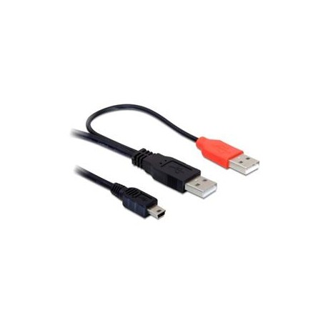 Delock napájecí Y kabel, 2xUSB A na mini USB B, 1 metr