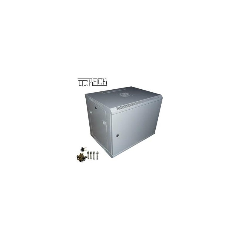 OCRACK 19" OCC-09U-4P rozvaděč nástěnný 9U/450mm plechové dveře
