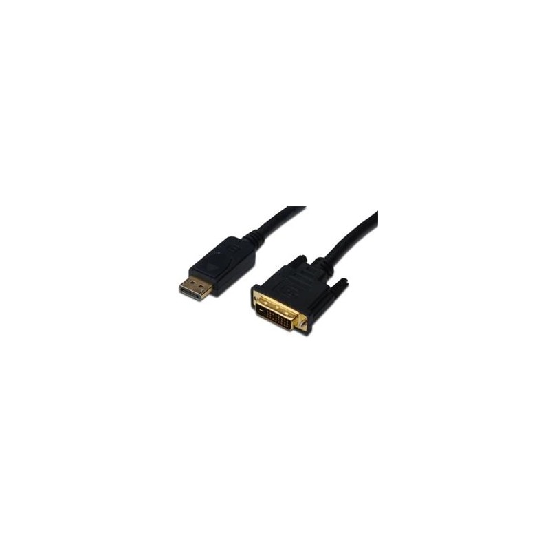 Digitus Adaptérový kabel DisplayPort, DP - DVI (24 + 1) M / M, 2,0 m, s blokováním, kompatibilní s DP 1.1a, CE, bl