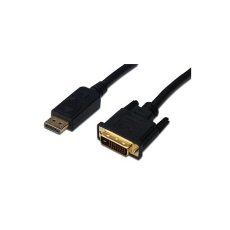 Digitus Adaptérový kabel DisplayPort, DP - DVI (24 + 1) M / M, 2,0 m, s blokováním, kompatibilní s DP 1.1a, CE, bl