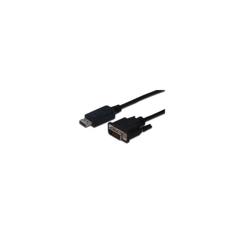 Digitus Adaptérový kabel DisplayPort, DP - DVI (24 + 1) M / M, 3,0 m, s blokováním, kompatibilní s DP 1.1a, CE, bl