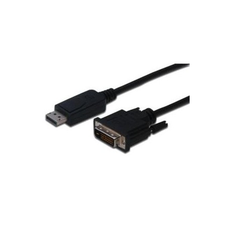 Digitus Adaptérový kabel DisplayPort, DP - DVI (24 + 1) M / M, 3,0 m, s blokováním, kompatibilní s DP 1.1a, CE, bl