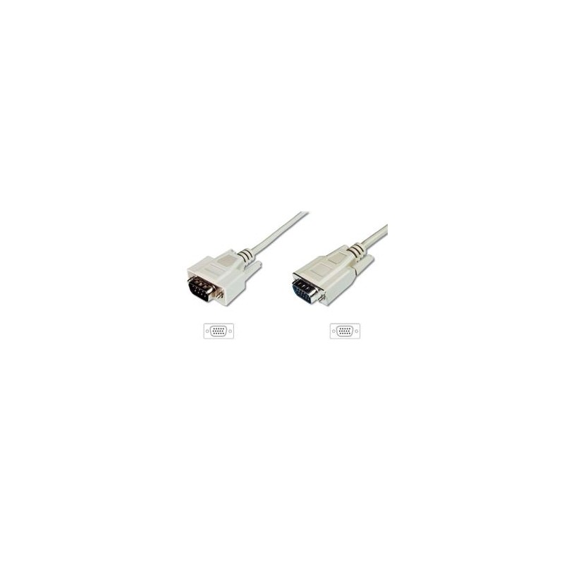 Digitus Monitor kabel, VGA, stíněný, béžový AWG28, měď, 1,8m
