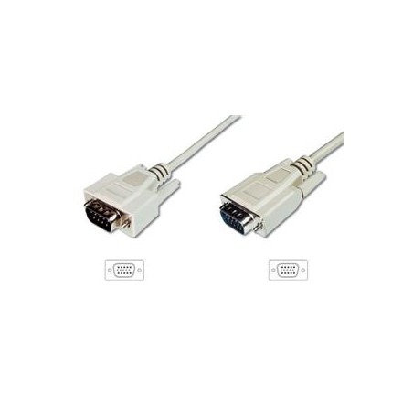 Digitus Monitor kabel, VGA, stíněný, béžový AWG28, měď, 1,8m