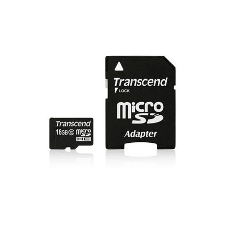 Transcend 16GB microSDHC (Class 10) paměťová karta (s adaptérem)