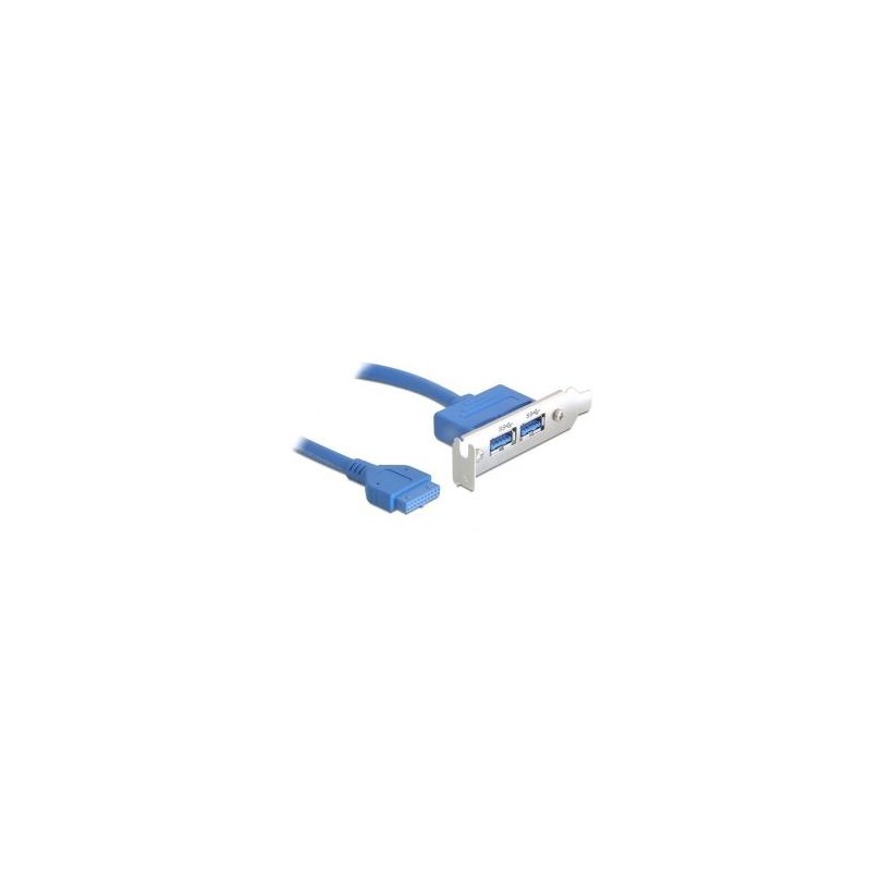 Delock záslepka 1x interní 19pin USB 3.0 2 x USB 3.0-A samice externí - low profile