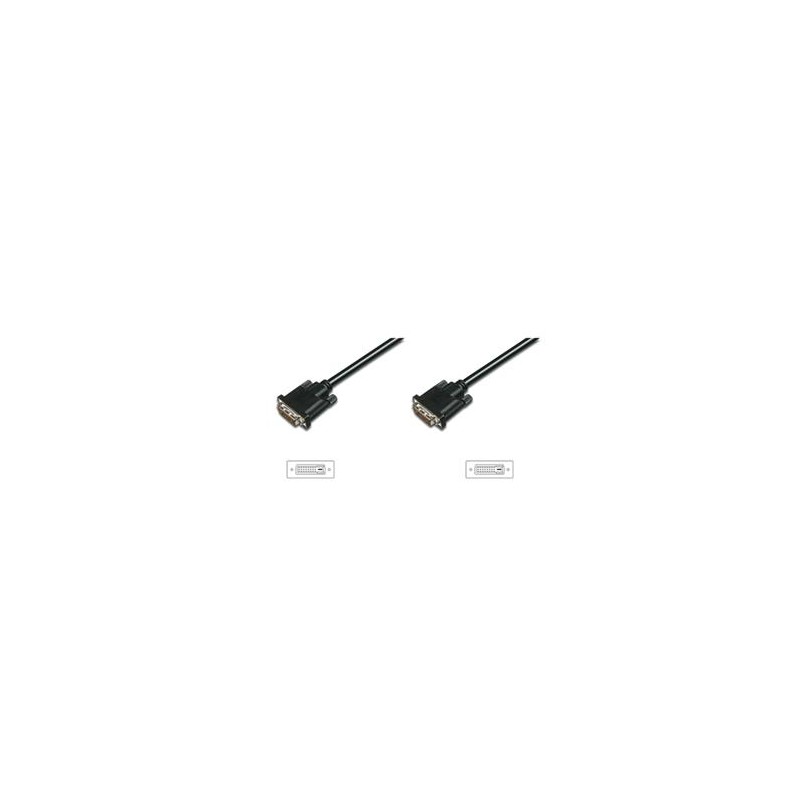 Digitus připojovací kabel DVI-D(24+1), Stíněný, DualLink, Černý, 0,5m