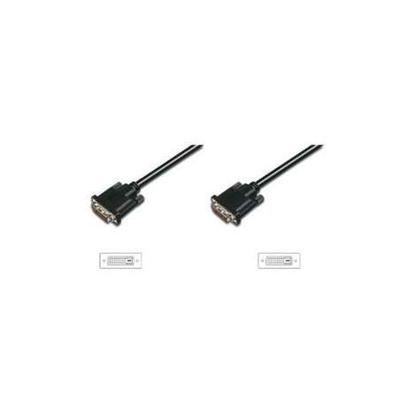 Digitus připojovací kabel DVI-D(18+1), Stíněný, SingleLink, Černý, 2m
