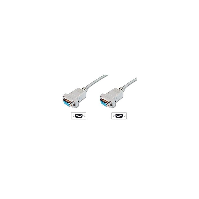 Digitus připojovací kabel nullmodem DB9 F/F 3m, béžový