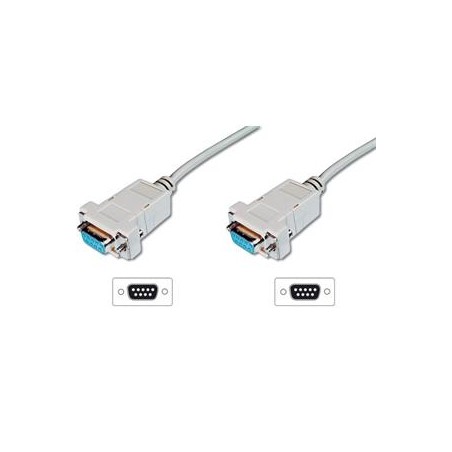 Digitus připojovací kabel nullmodem DB9 F/F 3m, béžový