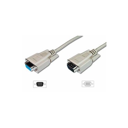 Digitus prodlužovací kabel pro VGA monitor, stíněný, šedý, měď, 1,8m